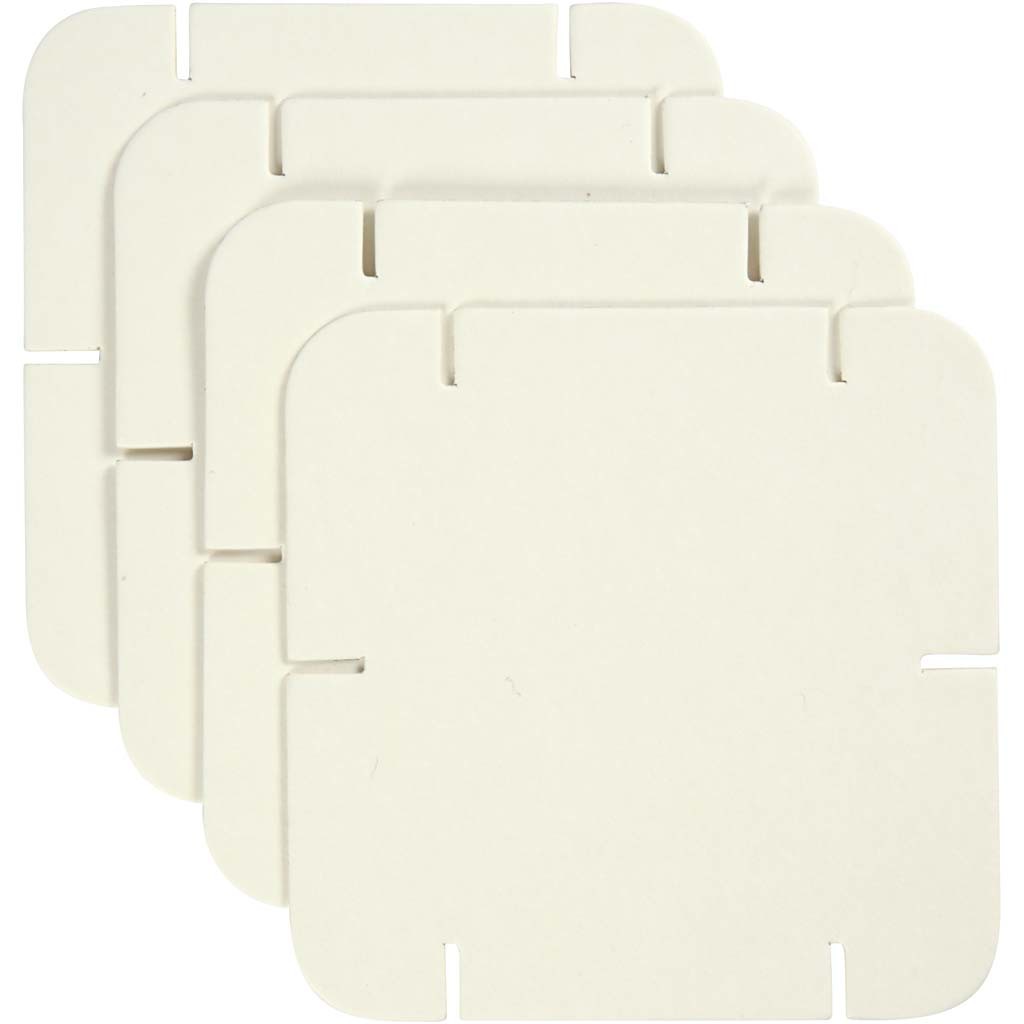 Construction Pieces, size 9,3x9,3 cm, thickness 1,2 mm, white, 200 pc/ 1 pack [HOB-23359]