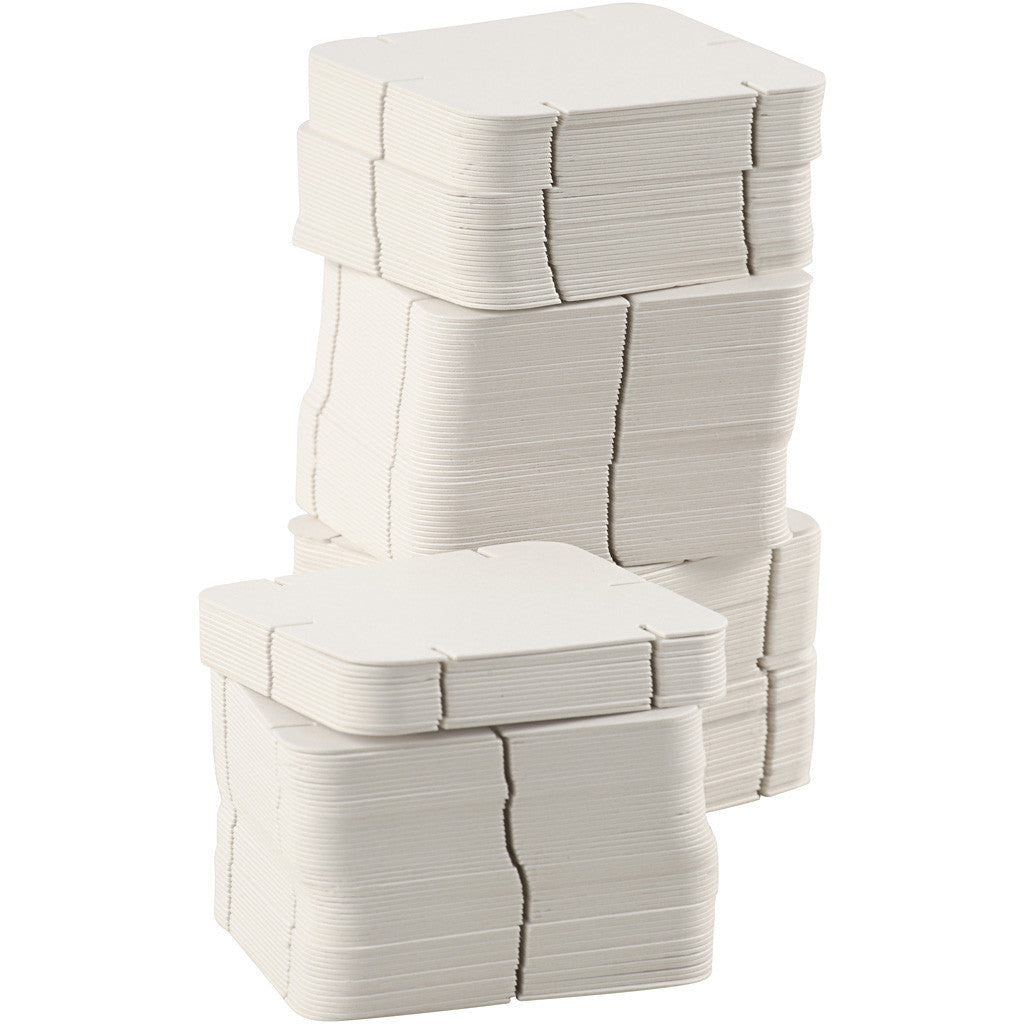 Construction Pieces, size 9,3x9,3 cm, thickness 1,2 mm, white, 200 pc/ 1 pack [HOB-23359]