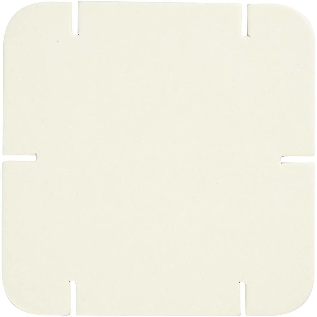 Construction Pieces, size 9,3x9,3 cm, thickness 1,2 mm, white, 200 pc/ 1 pack [HOB-23359]