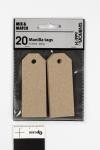 Manila Tags, size 3x8 cm, 220 g, natural, 20 pc/ 1 pack [HOB-234016]