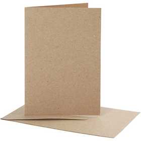 Blank Cards With Envelope, card size 10,5x15 cm, envelope size 11,5x16,5 cm, natural, 10 set/ 1 pack [HOB-23712]