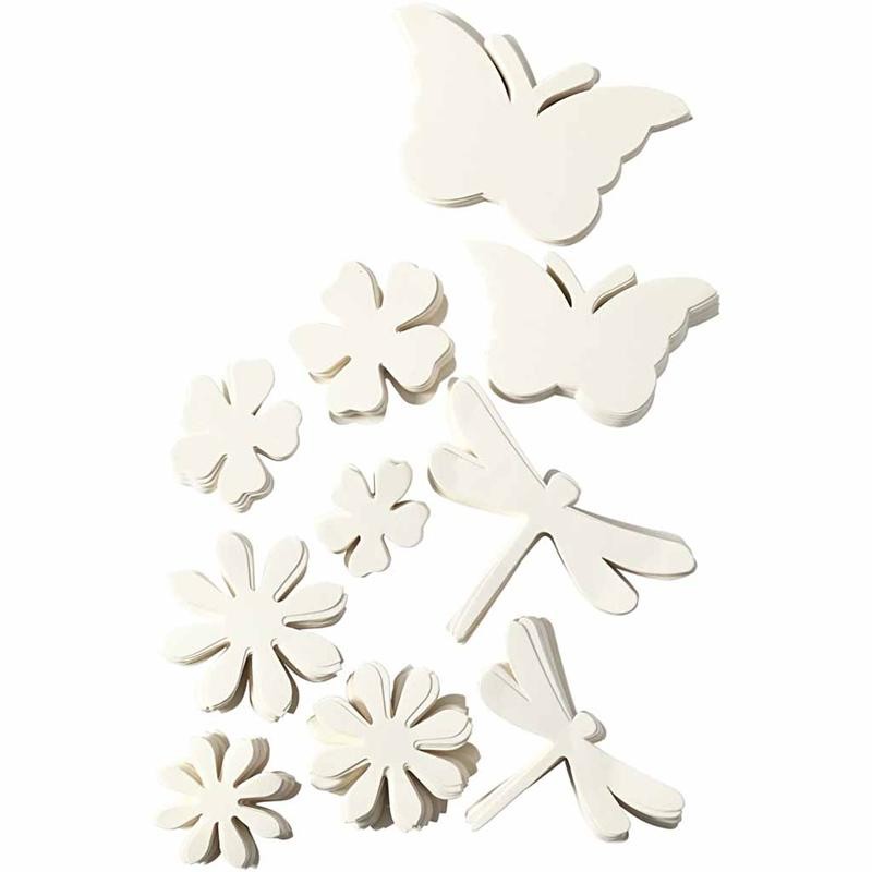 Summer Die Cut, size 4,5-12 cm, 240 g, white, 362 pc/ 1 pack [HOB-23839]