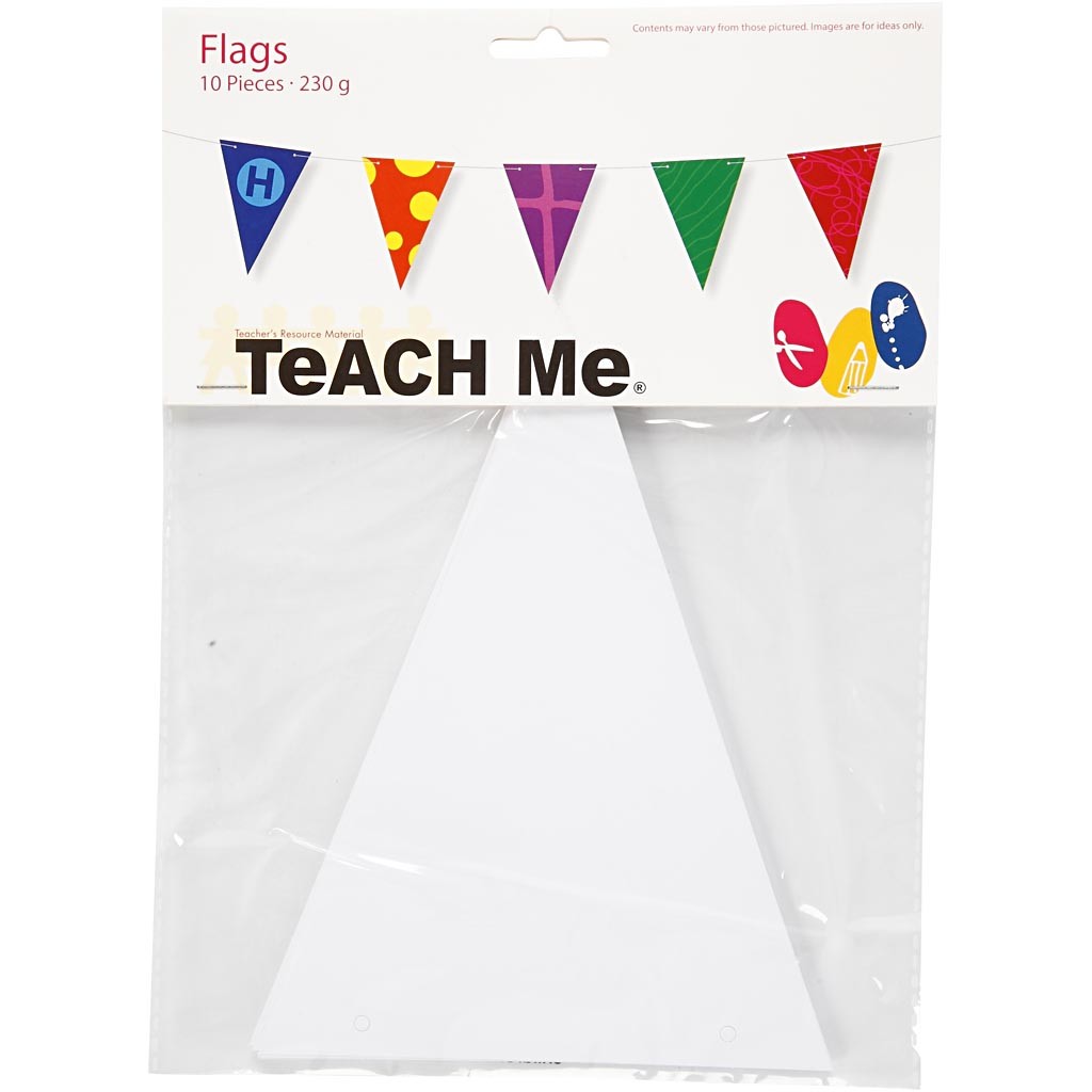 Flags, H: 20 cm, W: 14,5 cm, 300 g, white, 10 pc/ 1 pack [HOB-23884]
