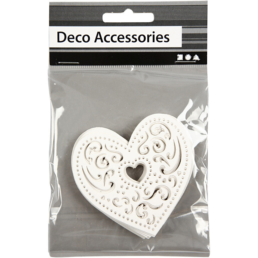 Filigree Heart, W: 7,5 cm, 250 g, white, 18 pc/ 1 pack [HOB-23903]