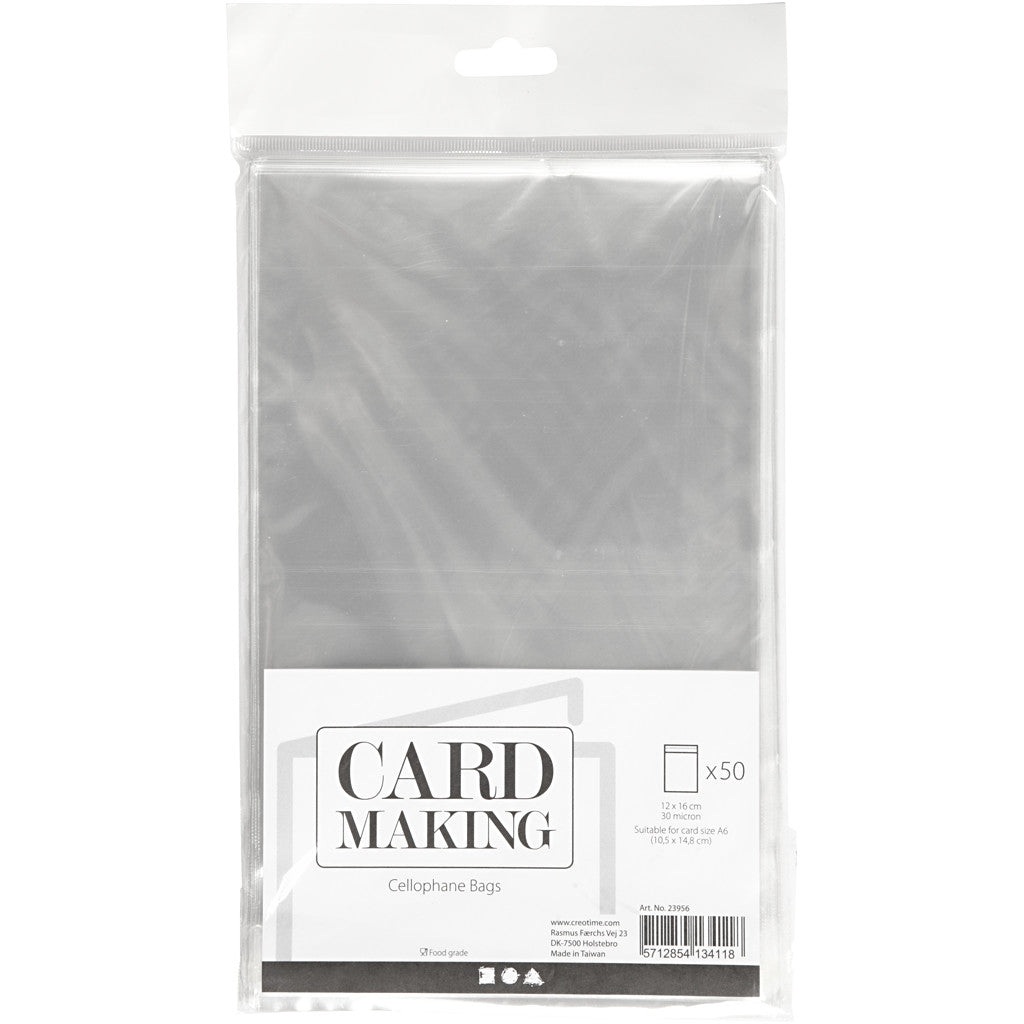 Cellophane Bag, H: 16 cm, W: 12,5 cm, thickness 30 my, 50 pc/ 1 pack [HOB-23956]