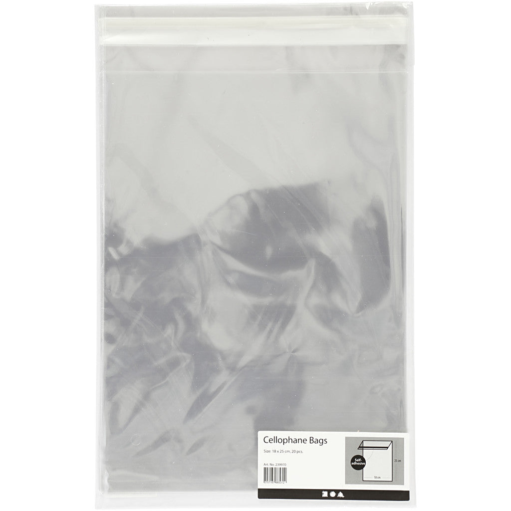Cellophane Bag, H: 25,3 cm, W: 18 cm, thickness 25 my, 20 pc/ 1 pack [HOB-239970]