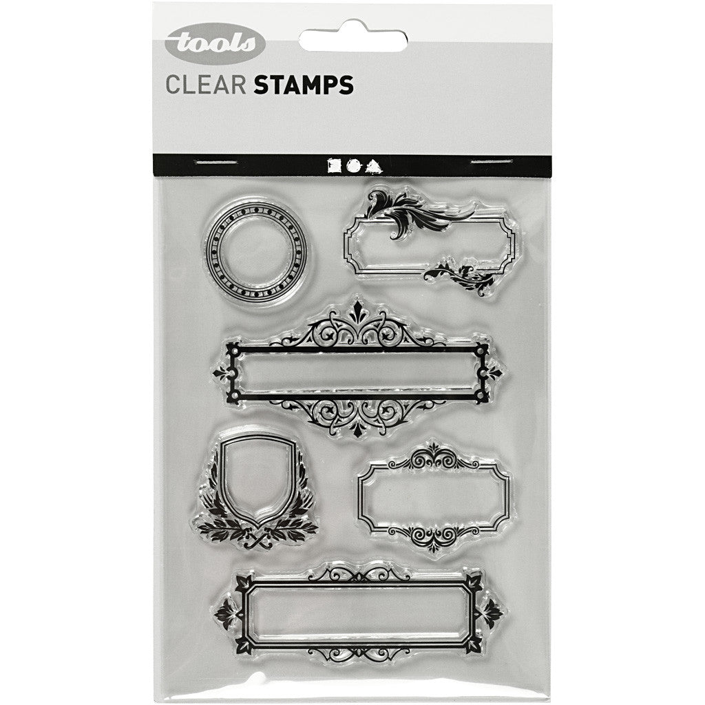 Clear Stamps, frames with ornaments, sheet 11x15,5 cm, 1 sheet [HOB-240020]