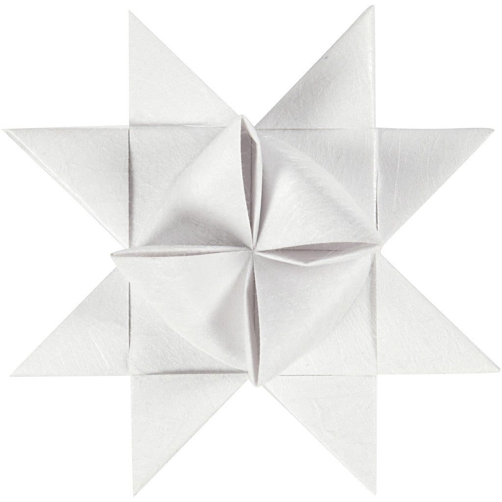 Paper star strips, L: 44+78 cm, dia. 6,5+11,5 cm, W: 15+25 mm, white, 32 strips/ 1 pack [HOB-24395]