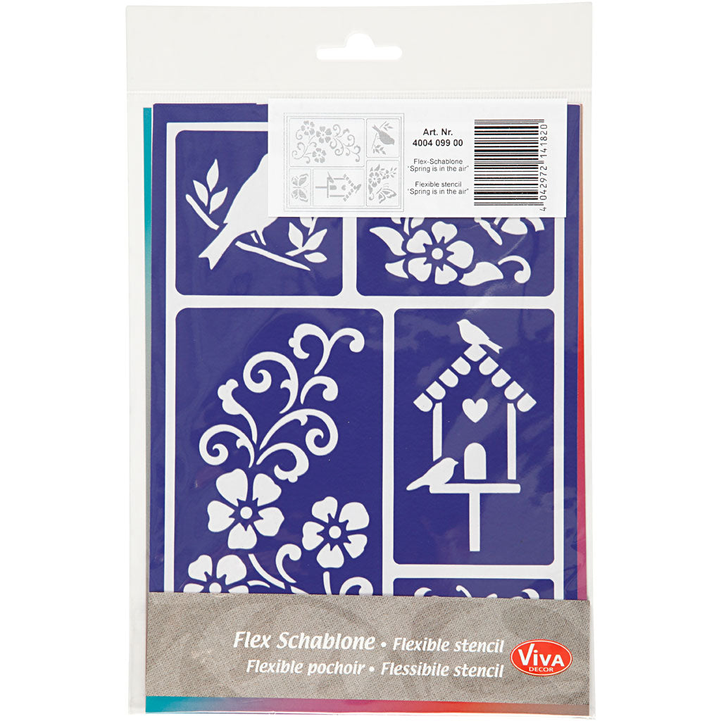 Flexible Stencil , spring is in the air, 21x14,8 cm, 1 pc [HOB-24435]