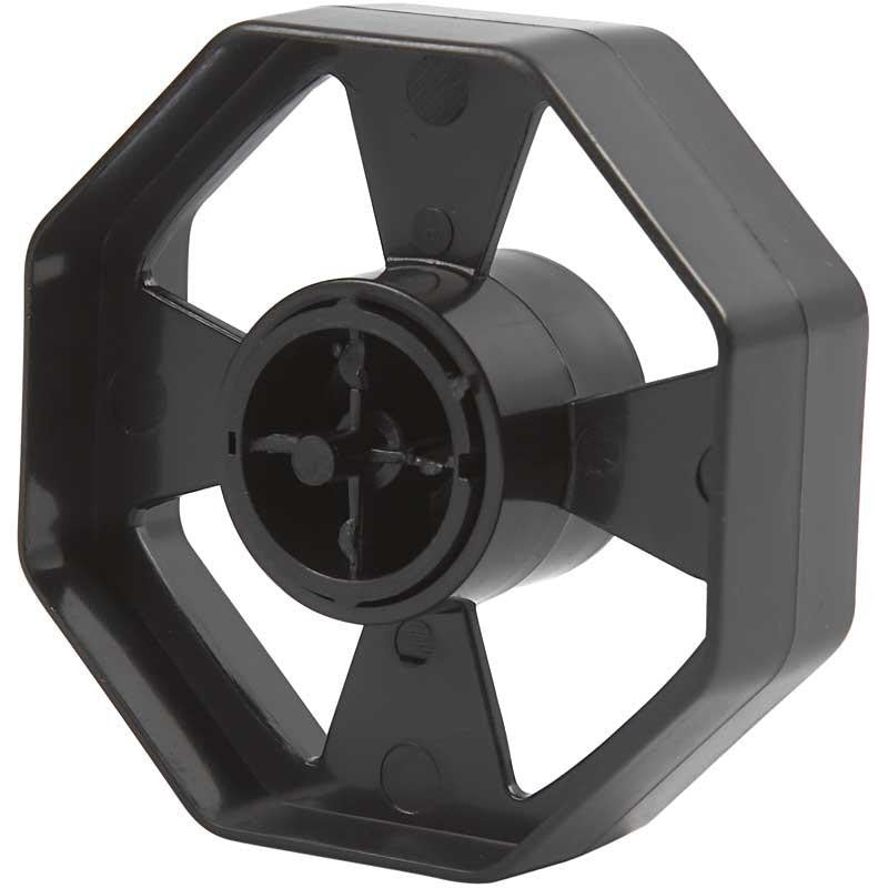 Tape Dispenser Wheel, W: 25 mm, dia. 7,5 cm, black, 1 pc [HOB-24607]
