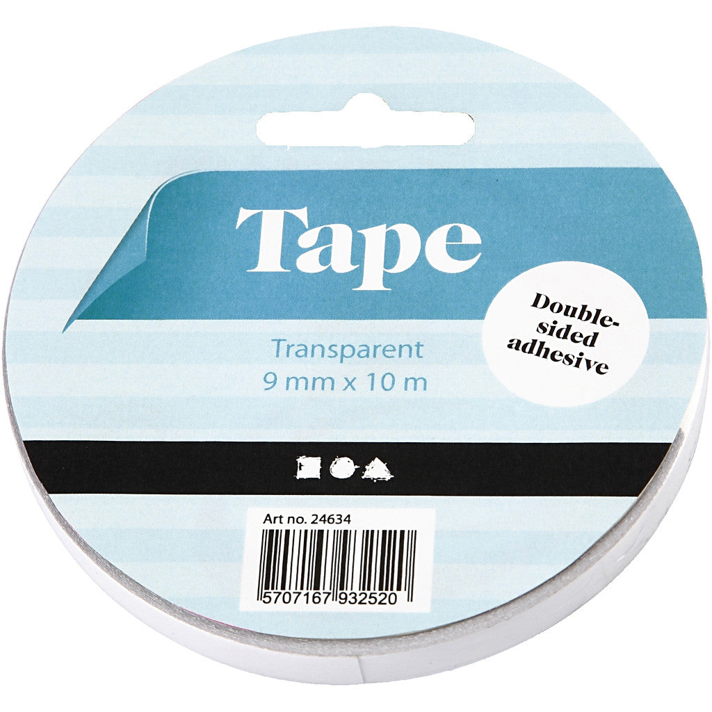 Double-Sided Adhesive Tape, W: 9 mm, 10 m/ 1 roll [HOB-24634]