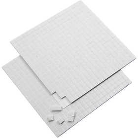 3D Foam Pads, size 5x5 mm, thickness 2 mm, white, 2x400 pc, 2 sheet/ 1 pack [HOB-24639]