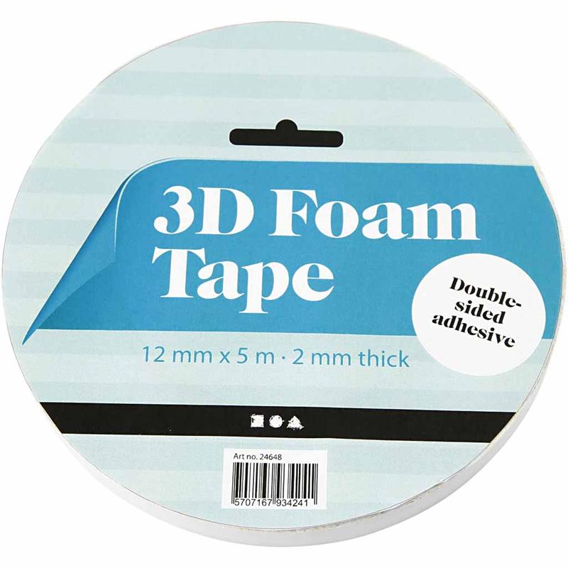 3D Tape, W: 12 mm, thickness 2 mm, 5 m/ 1 roll [HOB-24648]