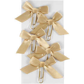 Metal Paperclips, size 40x70 mm, gold, 5 pc/ 1 pack [HOB-247106]