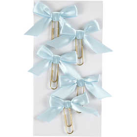 Metal Paperclips, size 40x70 mm, light blue, 5 pc/ 1 pack [HOB-247108]