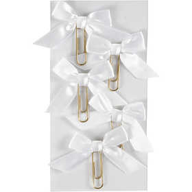 Metal Paperclips, size 40x70 mm, white, 5 pc/ 1 pack [HOB-247111]