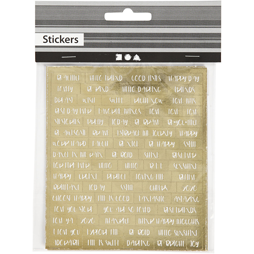 Stickers, sheet 10x11,5 cm, gold, 4 pc/ 1 pack [HOB-24791]