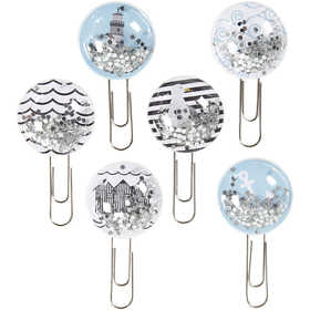 Shaker Clips, L: 49 mm, dia. 25 mm, black, blue, grey, white, 6 pc/ 1 pack [HOB-24801]