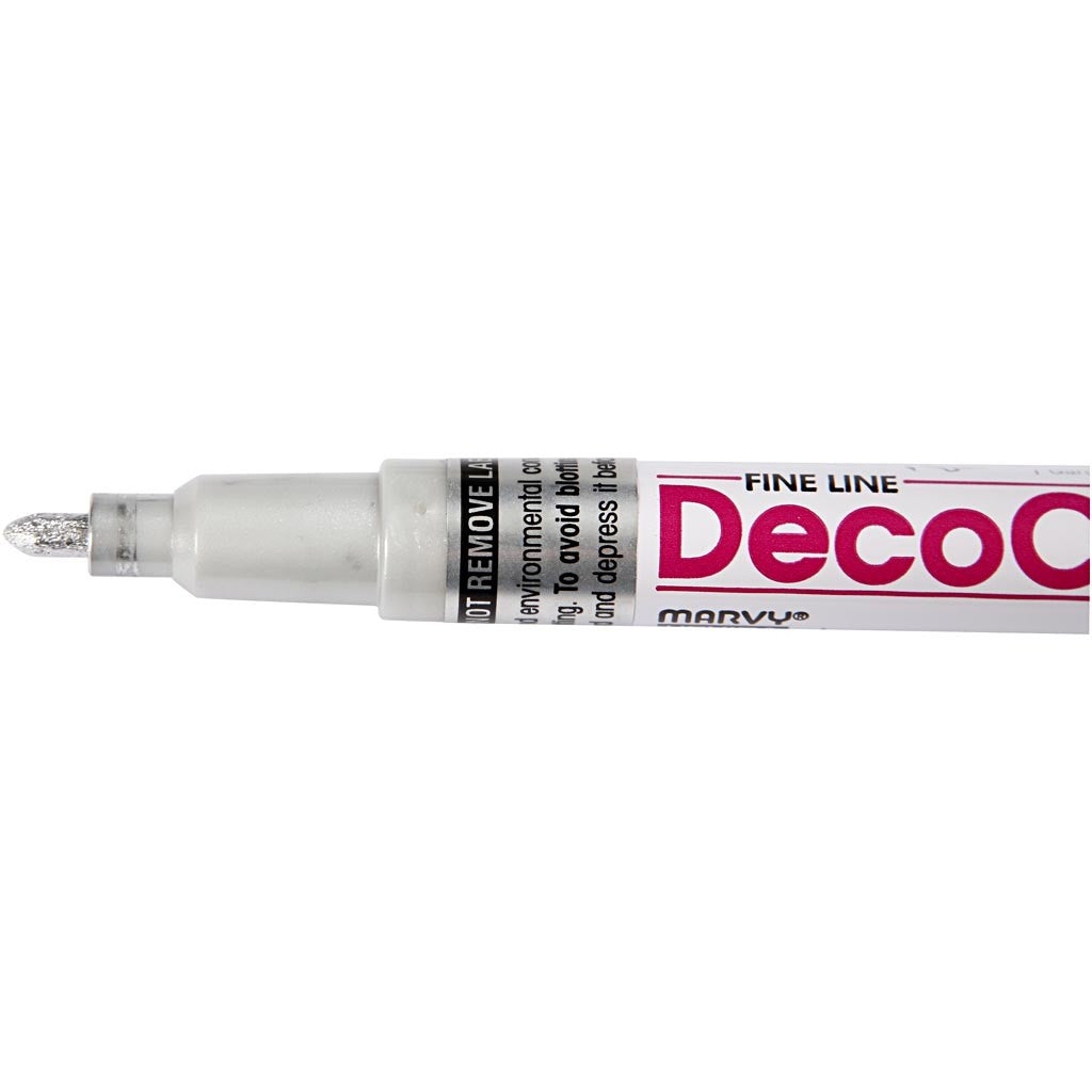 Deco Permanent Marker, line 1,2 mm, silver, 1 pc [HOB-25036]
