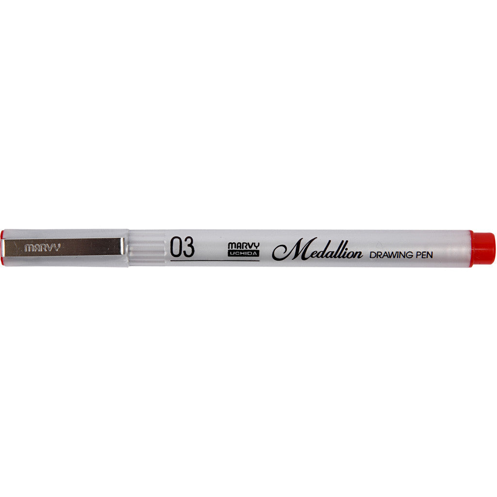 Medallion Pen, line 0,3 mm, red, 1 pc [HOB-25051]