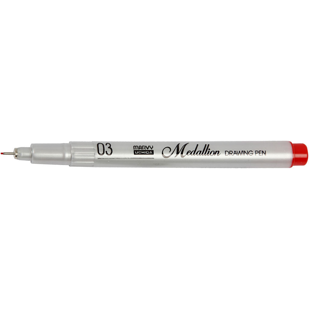 Medallion Pen, line 0,3 mm, red, 1 pc [HOB-25051]