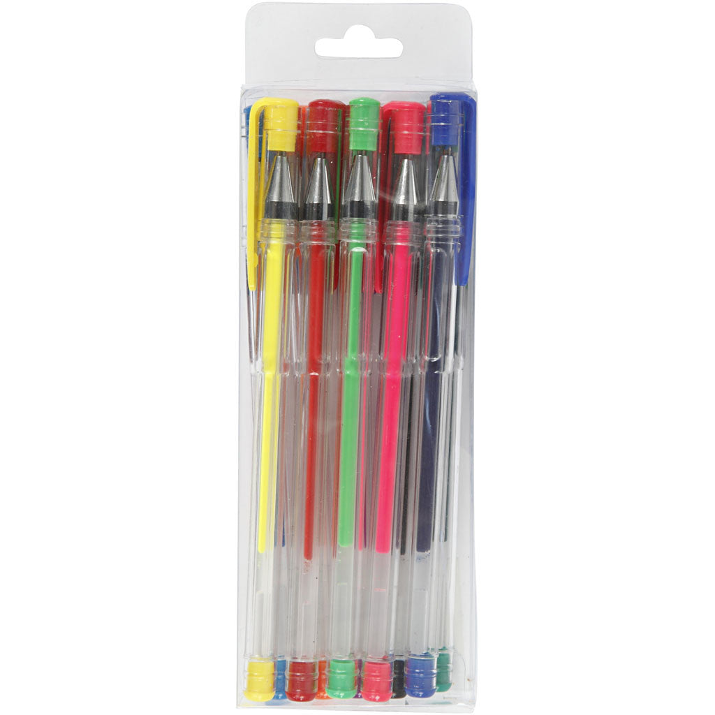 Gel Pens, line 0,8 mm, assorted colours, 10 asstd./ 1 pack [HOB-25103]