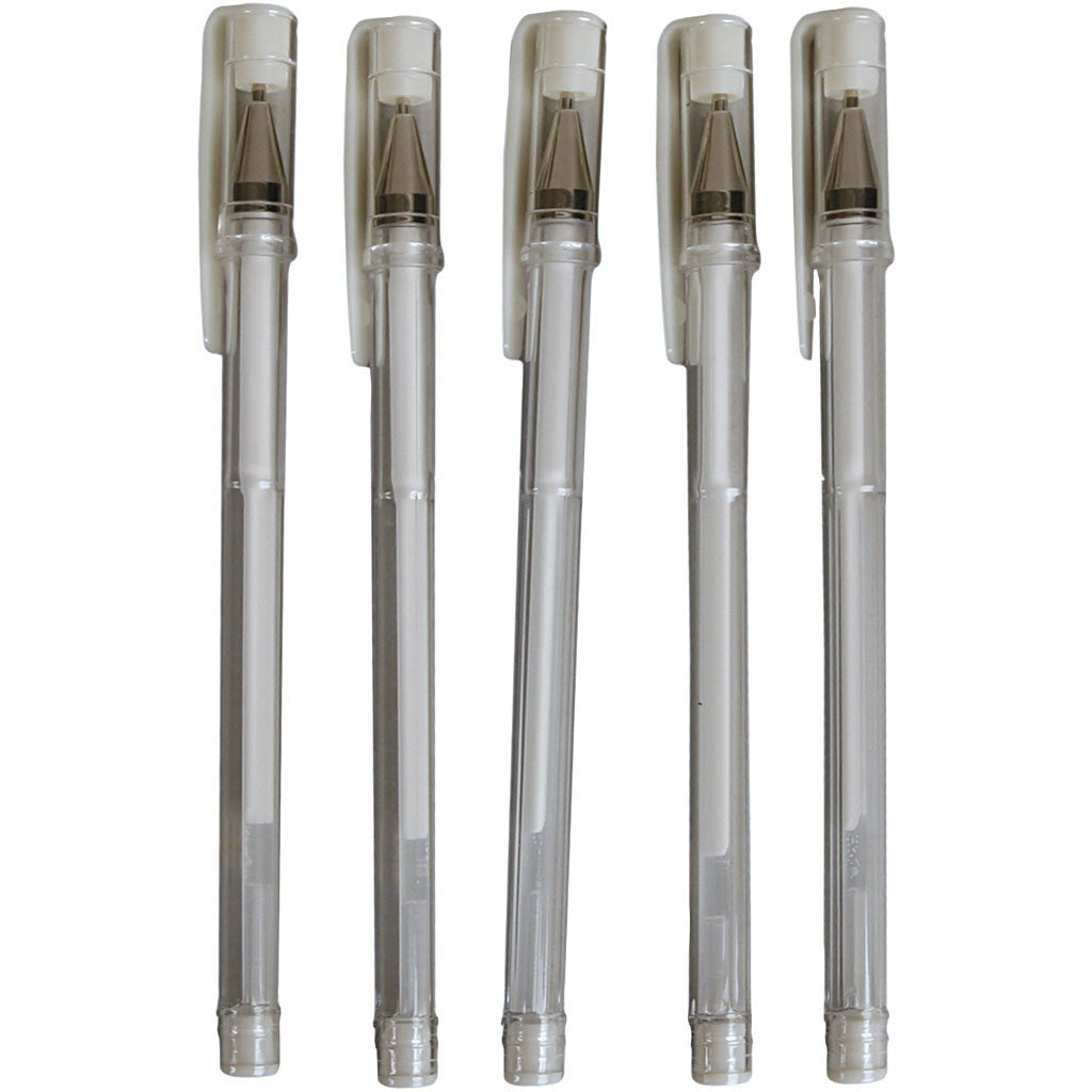 Gel Pens, line 0,8 mm, white, 6 pc/ 1 pack [HOB-25111]