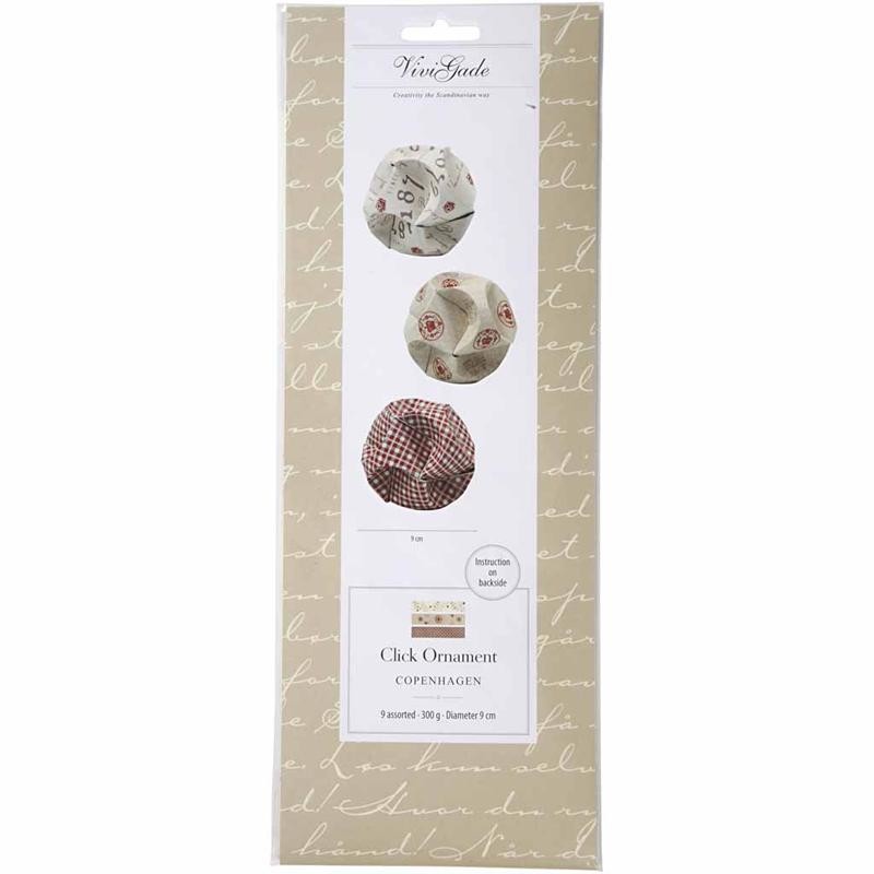 Click Ornaments, dia. 9 cm, size 5,5x28,4 cm, 9 set/ 1 pack [HOB-25121]