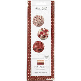 Click Ornaments, dia. 5 cm, size 3,5x8,8 cm, 9 set/ 1 pack [HOB-25133]