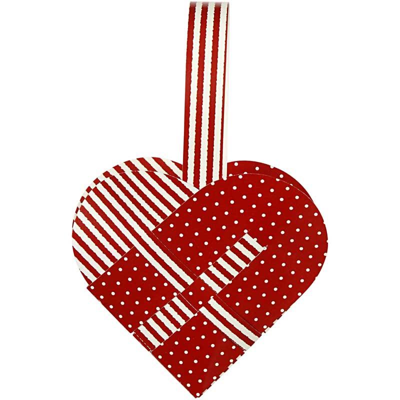 Woven Hearts, size 14,5x10 cm, 120 g, assorted colours, 8 set/ 1 pack [HOB-25152]