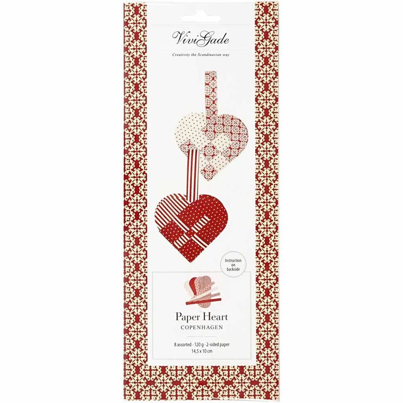 Woven Hearts, size 14,5x10 cm, 120 g, assorted colours, 8 set/ 1 pack [HOB-25152]