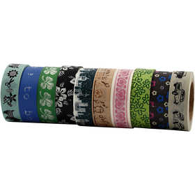 Washi Tape, W: 15 mm, 10x10 m/ 1 pack [HOB-25215]