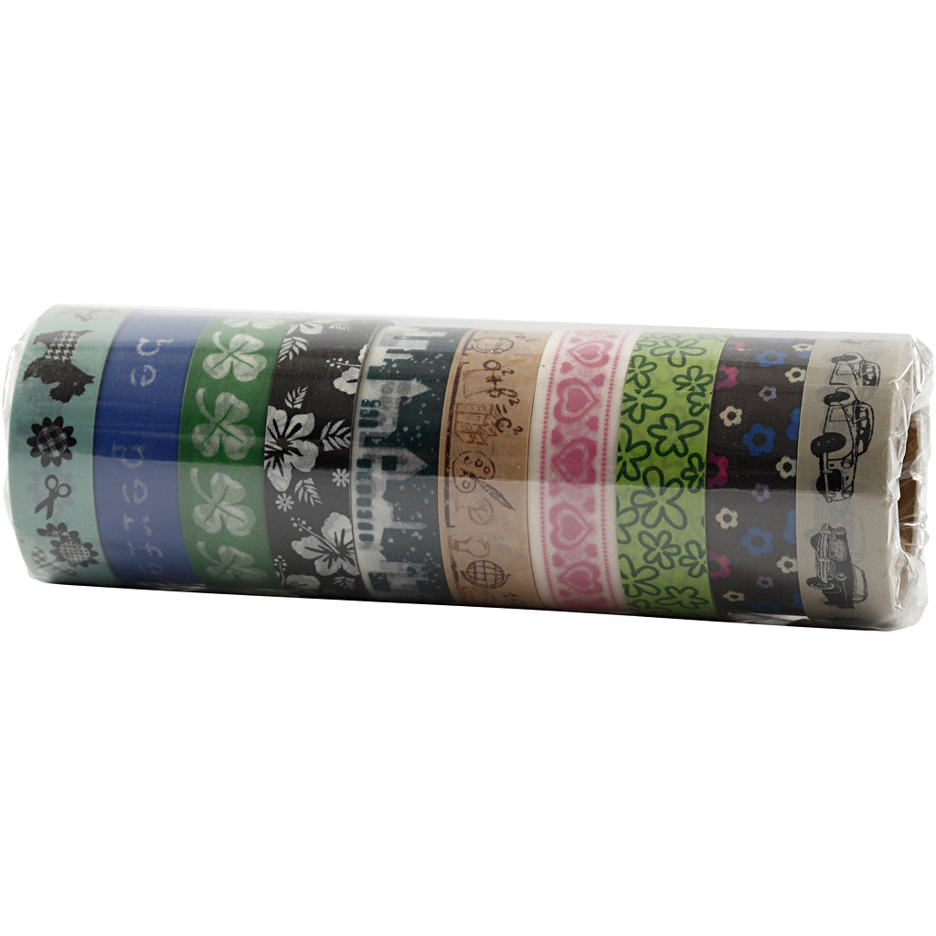 Washi Tape, W: 15 mm, 10x10 m/ 1 pack [HOB-25215]