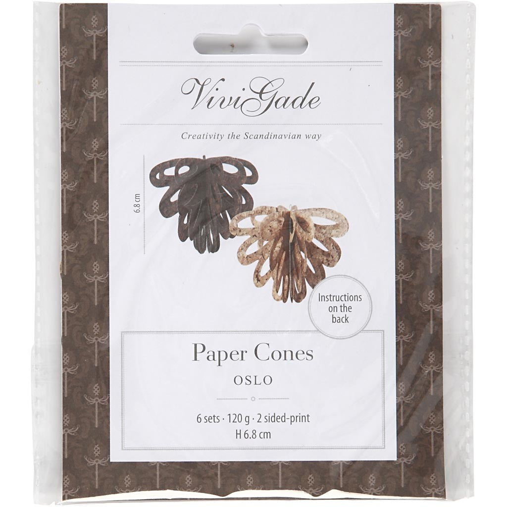 Paper Cones, H: 6,8 cm, 120 g, 6 pc/ 1 pack [HOB-25230]
