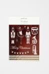 Deco Foil and transfer sheet, nutcracker, santa and ballarina, sheet 15x15 cm, gold, red, white, 4 sheet/ 1 pack [HOB-25334]