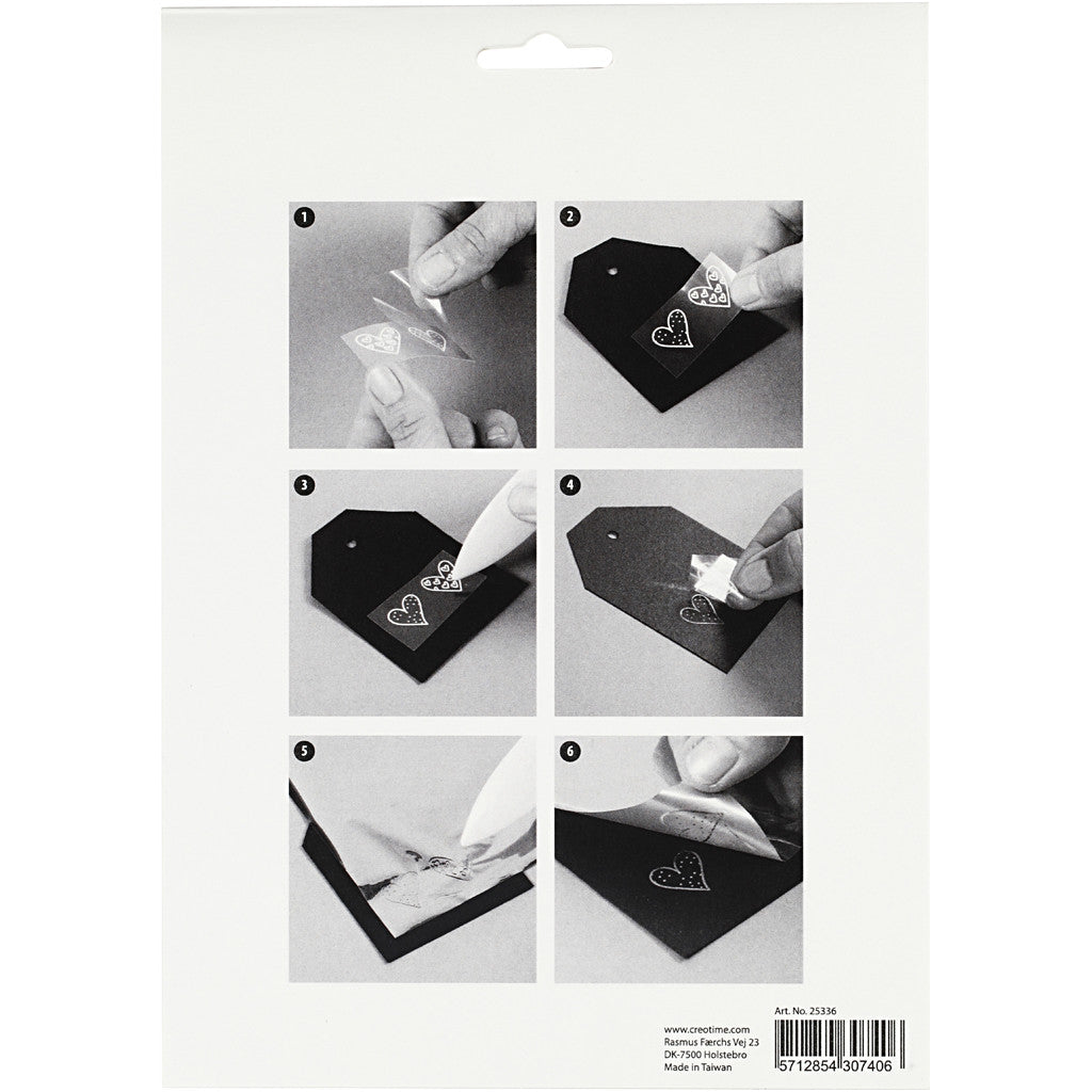 Deco Foil and transfer sheet, lighthouse, sheet 15x15 cm, blue, silver, 2x2 sheet/ 1 pack [HOB-25336]