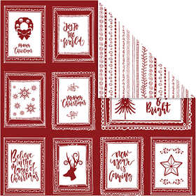 Design Paper, frames with text and doodles, sheet 30,5x30,5 cm, 180 g, 5 sheet/ 1 pack [HOB-25341]