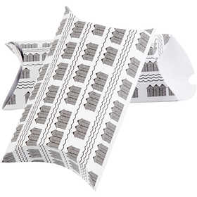 Pillow box, bathhouse, size 18x15x6 cm, 300 g, black, white, 3 pc/ 1 pack [HOB-25365]