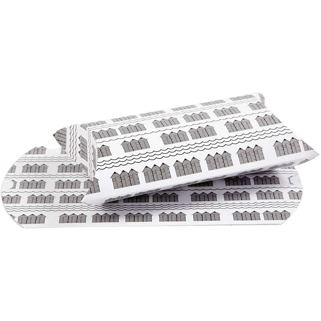 Pillow box, bathhouse, size 18x15x6 cm, 300 g, black, white, 3 pc/ 1 pack [HOB-25365]
