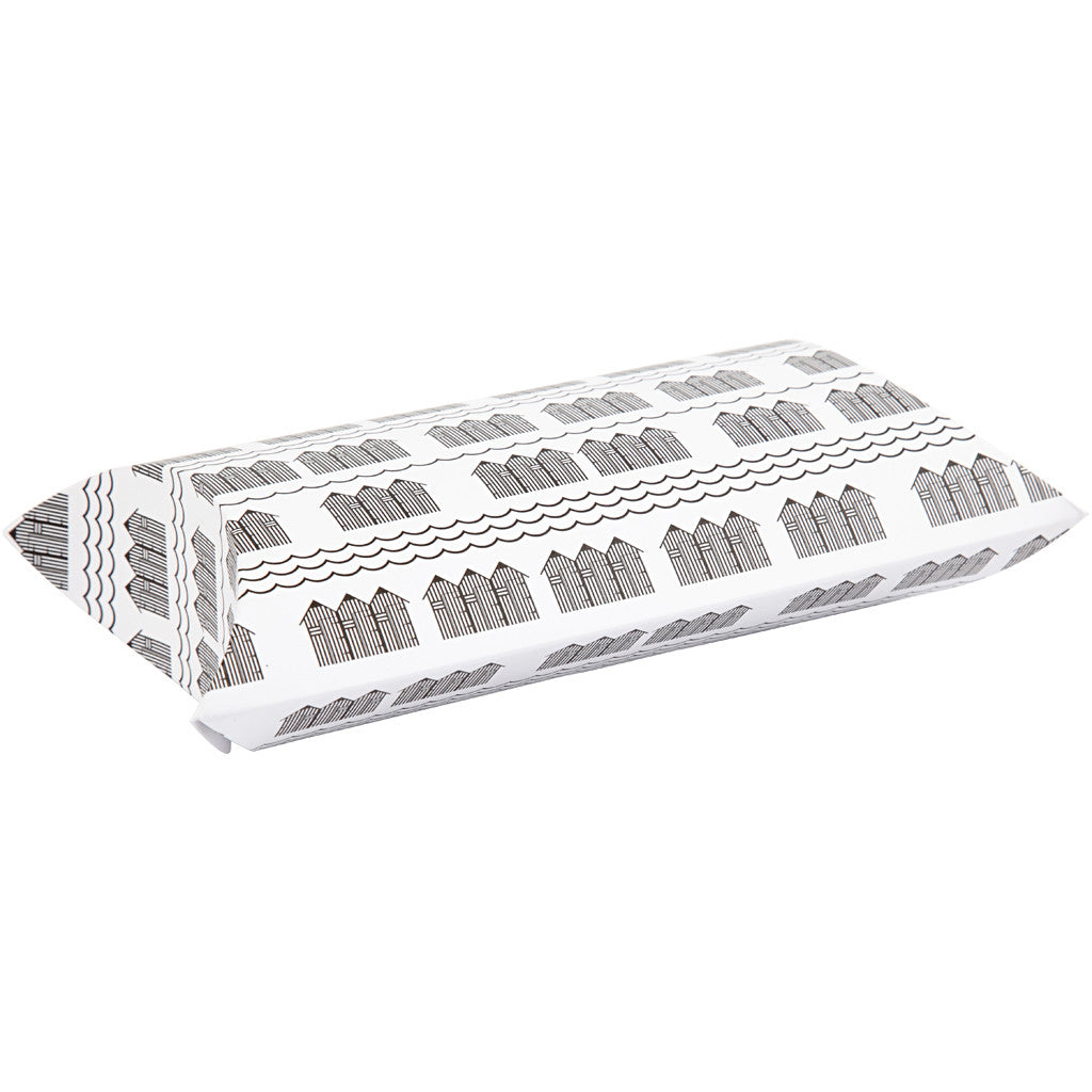 Pillow box, bathhouse, size 18x15x6 cm, 300 g, black, white, 3 pc/ 1 pack [HOB-25365]