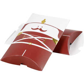 Pillow Box, nutcracker, size 12x9,4x2,5 cm, 300 g, gold, red, white, 3 pc/ 1 pack [HOB-25374]