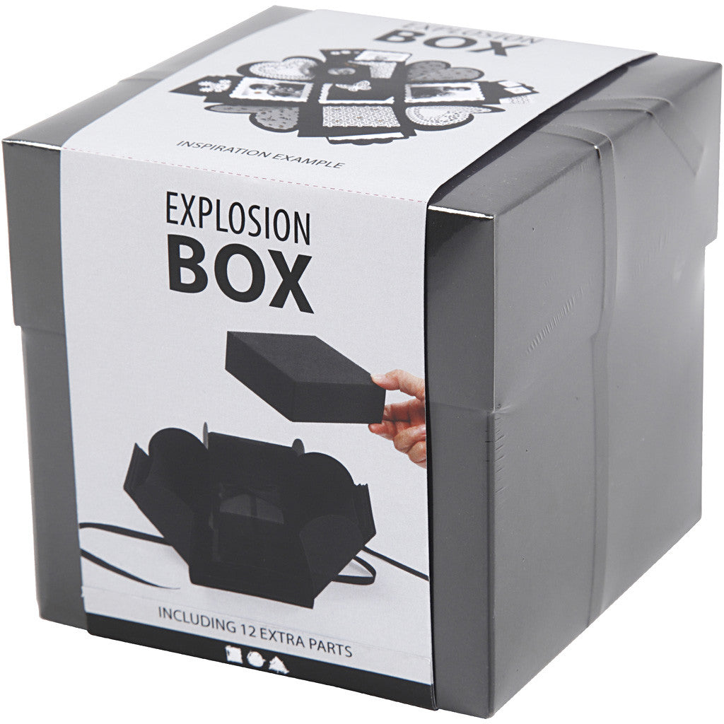 Explosion box, size 7x7x7,5+12x12x12 cm, black, 1 pc [HOB-25378]