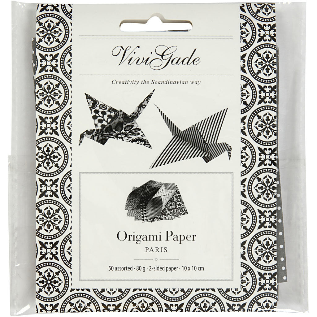 Origami Paper, size 10x10 cm, 80 g, 50 ass sheets/ 1 pack [HOB-25669]