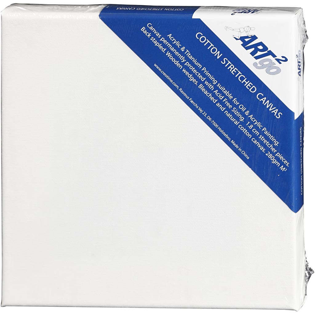 Canvas, D. 1,6 cm, size 20x20 cm, 280 g, white, 80 pc/ 1 pack [HOB-25745]