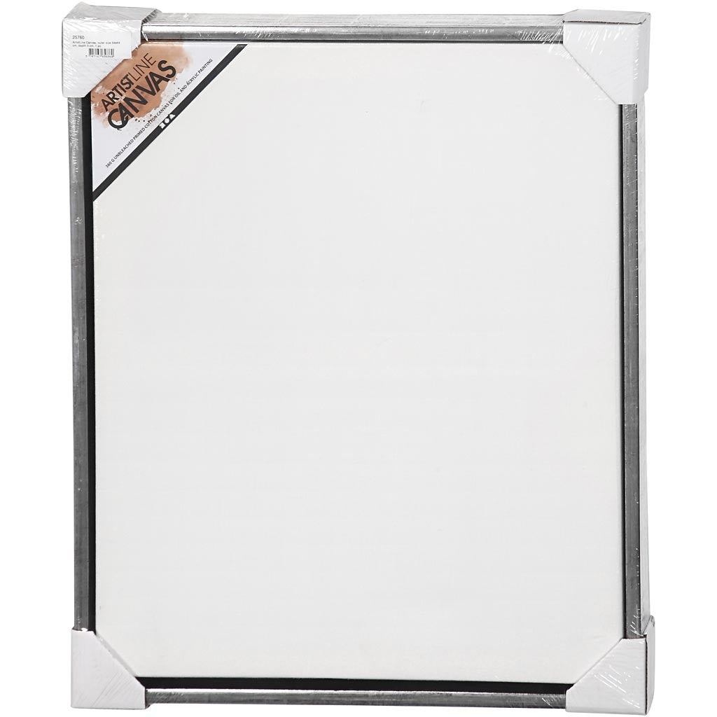 Canvas with Wooden Frame, size 50x60 cm, 360 g, antique silver, white, 1 pc [HOB-25760]