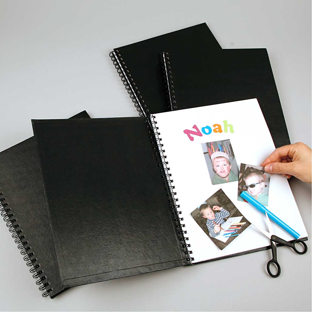 Notebook, size 23x30,5 cm, 120 g, black, 1 pc [HOB-26557]