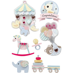 3D Stickers, baby, H: 25-70 mm, W: 20-55 mm, thickness 7 mm, 8 pc/ 1 pack [HOB27095]