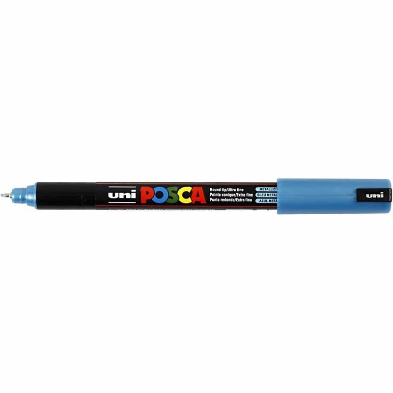 Posca Marker, no. PC-1MR, line 0,7 mm, extra-fine, metallic blue, 1 pc [HOB-272880]