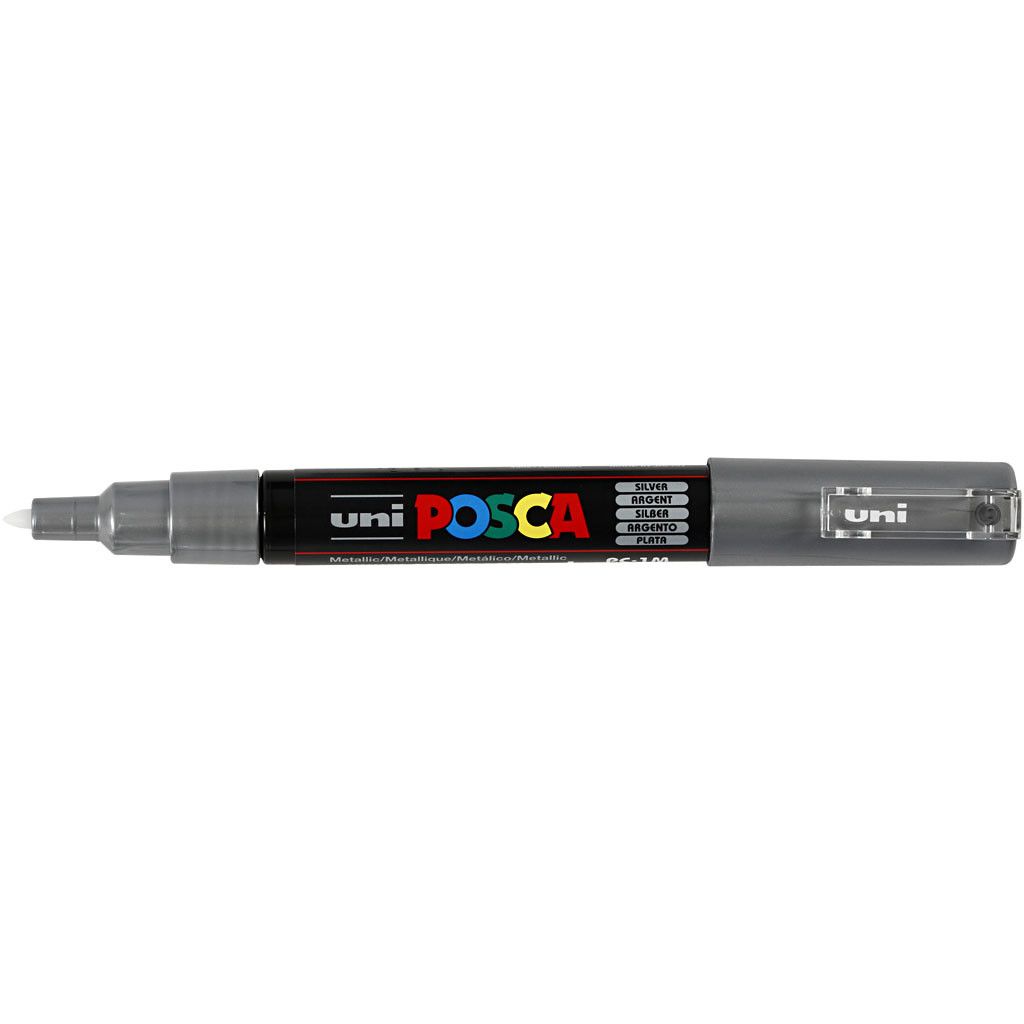 Posca Marker, no. PC-1M, line 0,7 mm, extra-fine, silver, 1 pc [HOB-273805]
