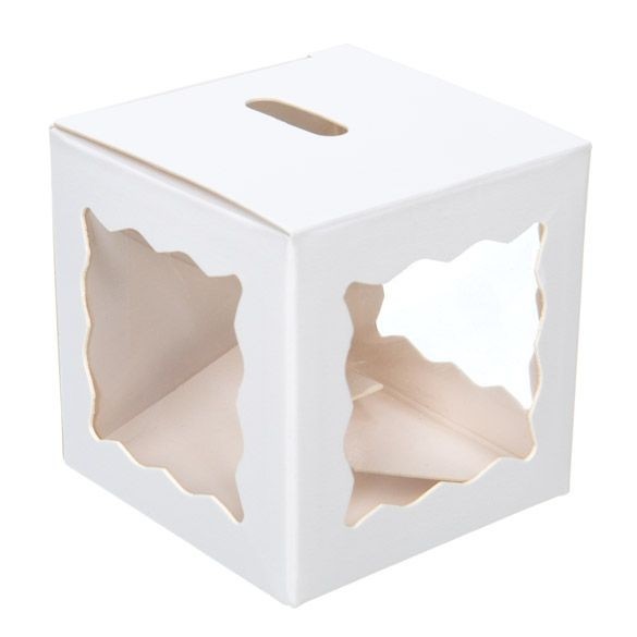 Kraft Gift Boxes White with 3 windows 5x5x5cm (25 pieces) [WGWG347]